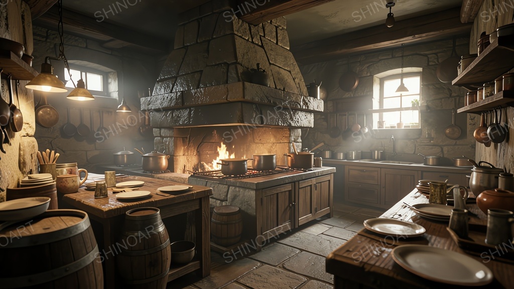 【中世ファンタジー】キッチン・厨房コンプリートパック｜全50枚｜¥2,000