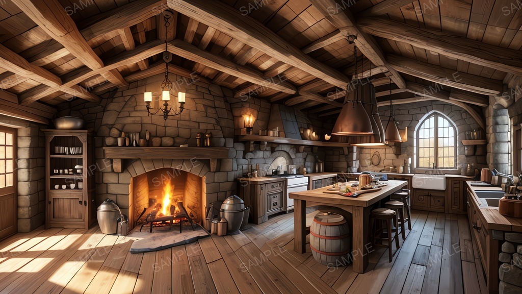 【中世ファンタジー】キッチン・厨房コンプリートパック|全50枚|¥2,000