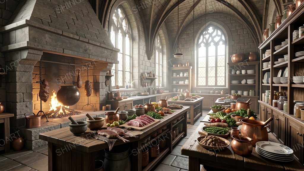 【中世ファンタジー】キッチン・厨房コンプリートパック|全50枚|¥2,000