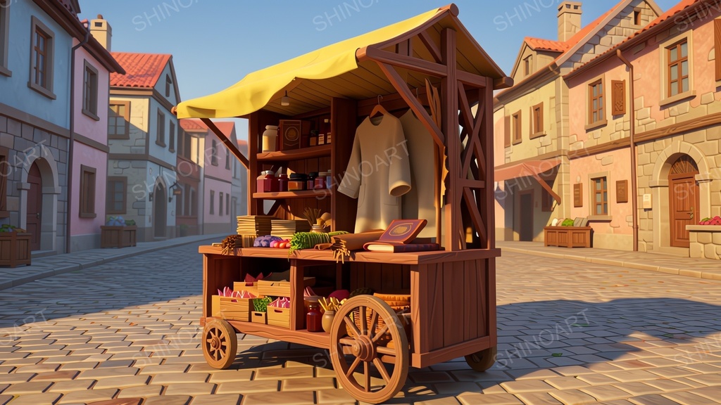 中世ファンタジー|魔道具商人の露店|10枚セット