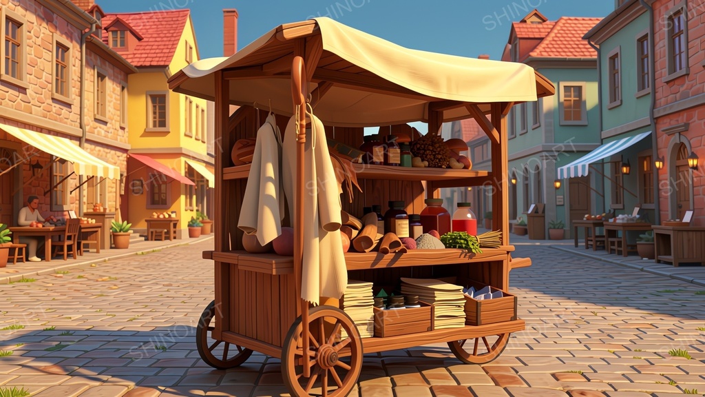 中世ファンタジー|魔道具商人の露店|10枚セット