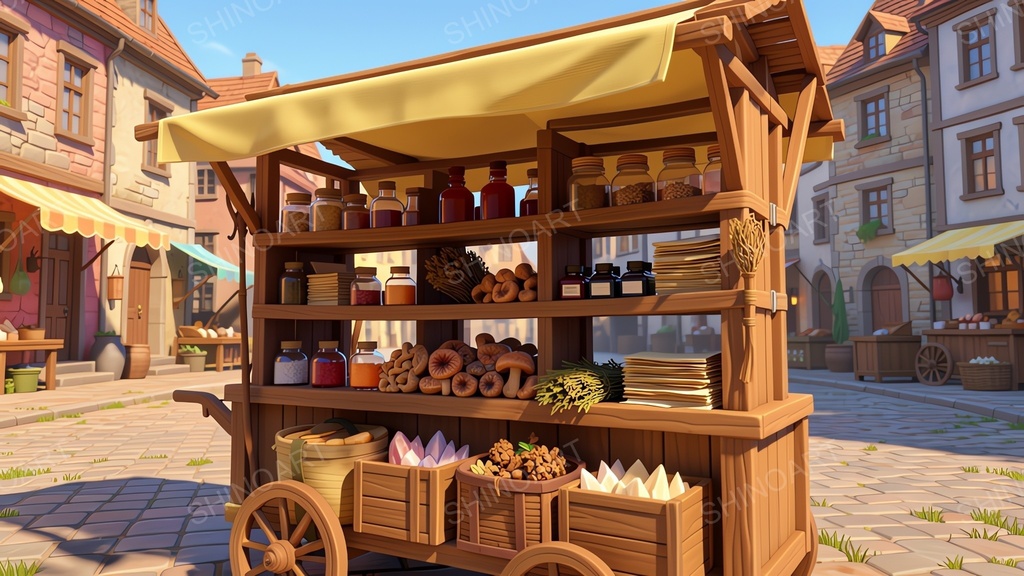 中世ファンタジー|魔道具商人の露店|10枚セット