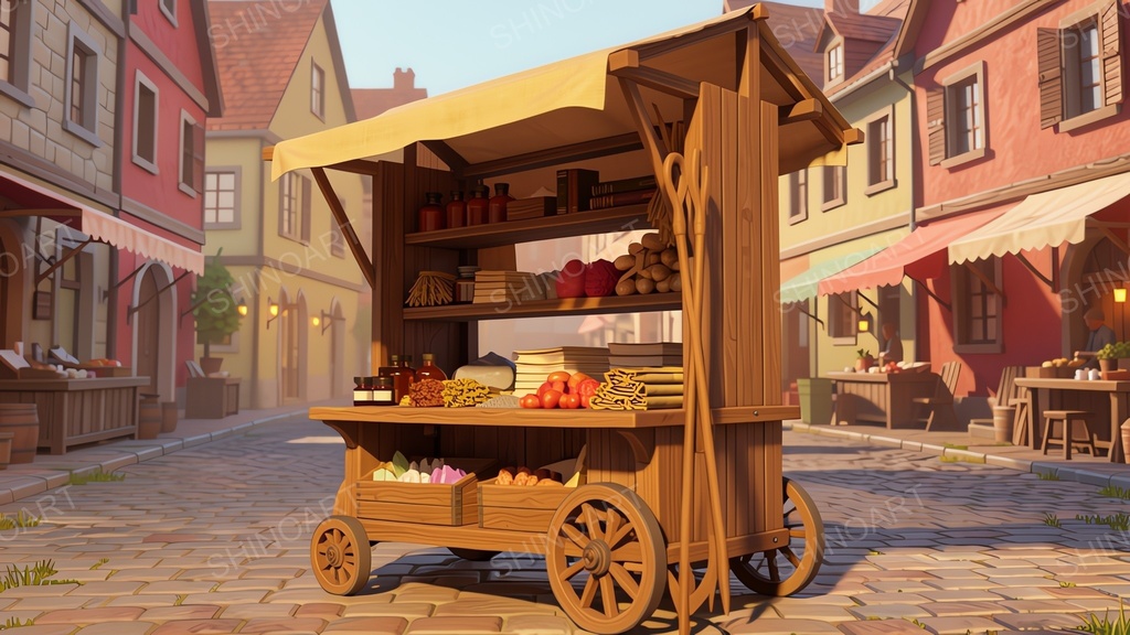 中世ファンタジー|魔道具商人の露店|10枚セット