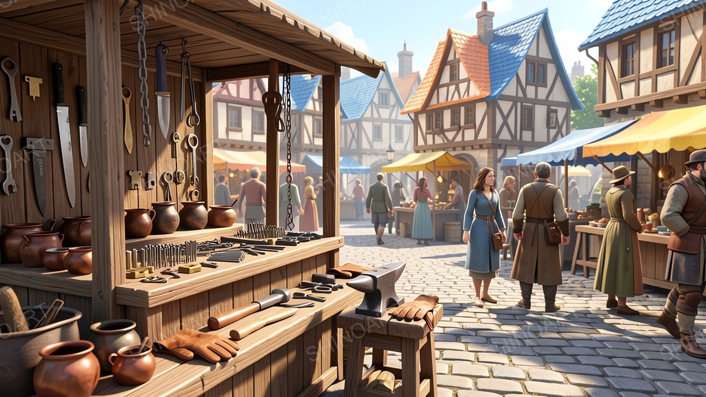 中世ファンタジー|王都市場の屋台コンプリートパック|全50枚|¥2,000