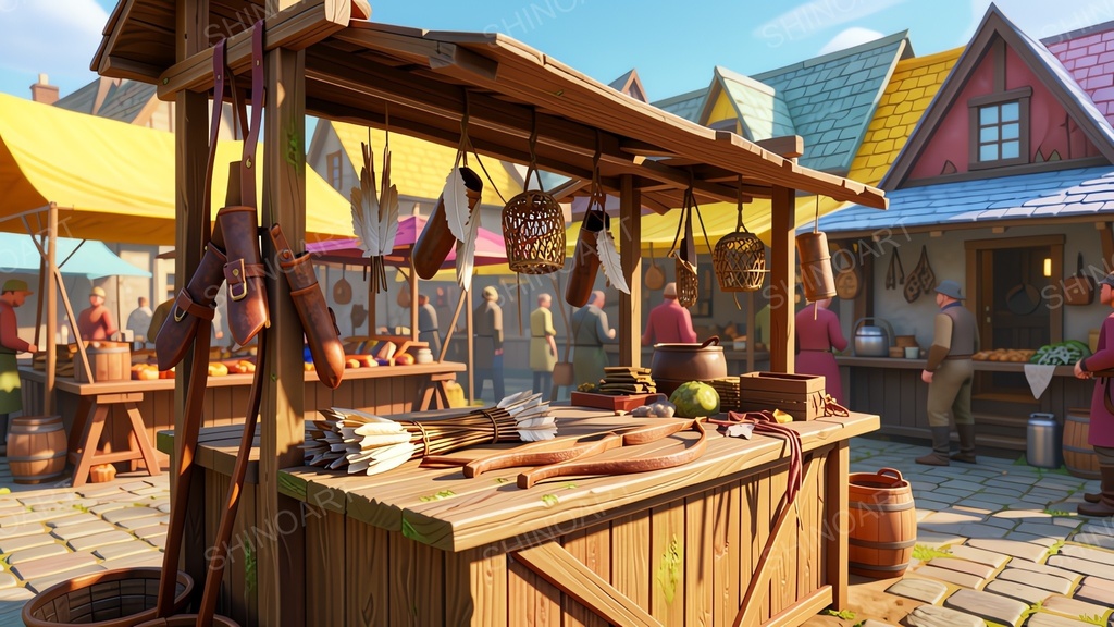 中世ファンタジー|王都市場の屋台コンプリートパック|全50枚|¥2,000