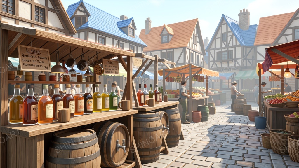 中世ファンタジー|王都市場の屋台コンプリートパック|全50枚|¥2,000