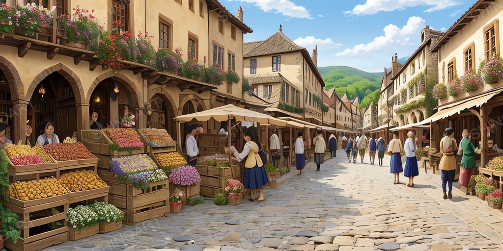 中世ファンタジー|王都市場の屋台コンプリートパック|全50枚|¥2,000