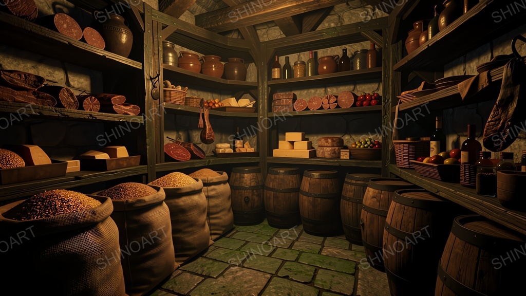 中世ファンタジー｜城の食料貯蔵庫｜10枚セット