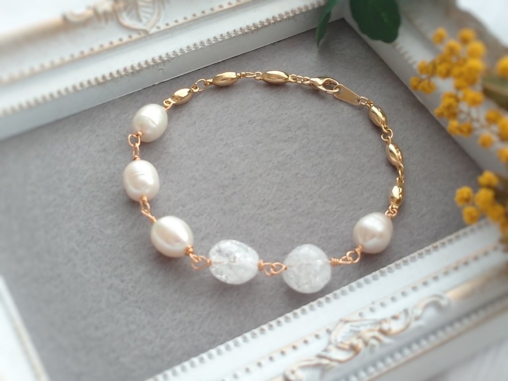 鶴丸国永イメージ天然石ブレスレット