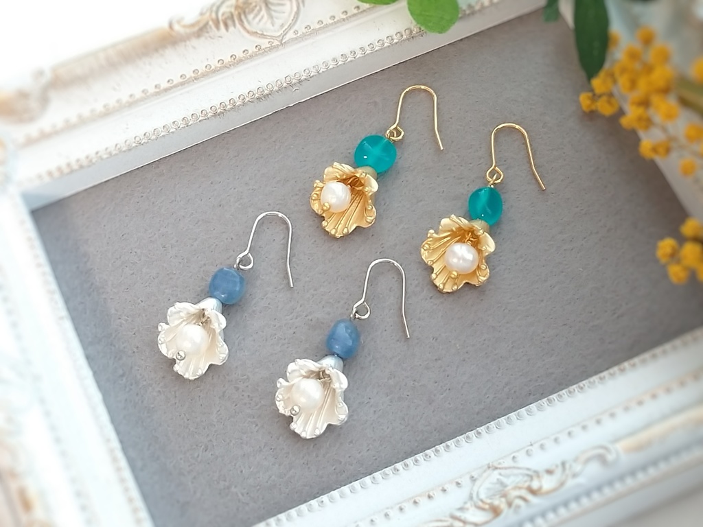 山姥切長義イメージ天然石イヤーアクセサリー