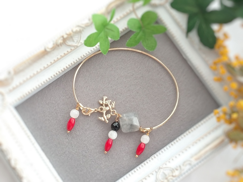 山鳥毛イメージ天然石バングル刀剣乱舞