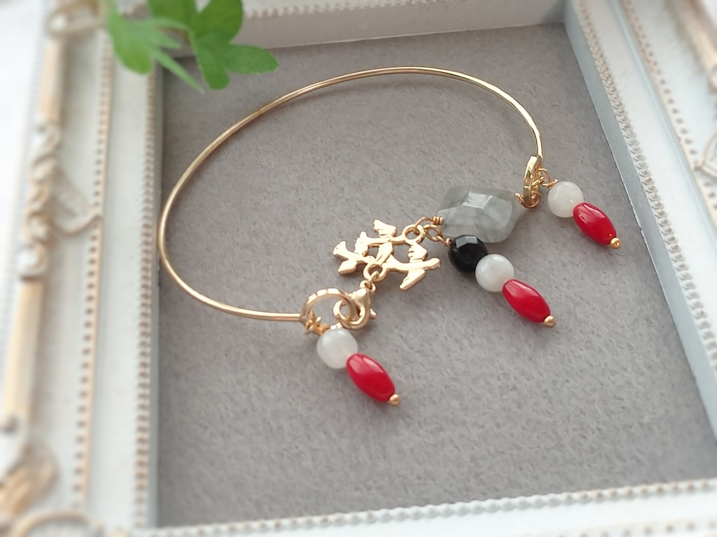 山鳥毛イメージ天然石バングル刀剣乱舞