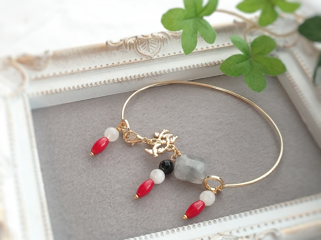 山鳥毛イメージ天然石バングル刀剣乱舞