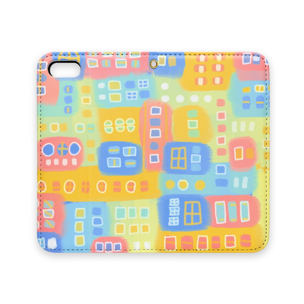 オリジナルiphone手帳型ケース_色を楽しむ抽象画＃06/スマホケース/iphoneカバー/デジタル絵/抽象画