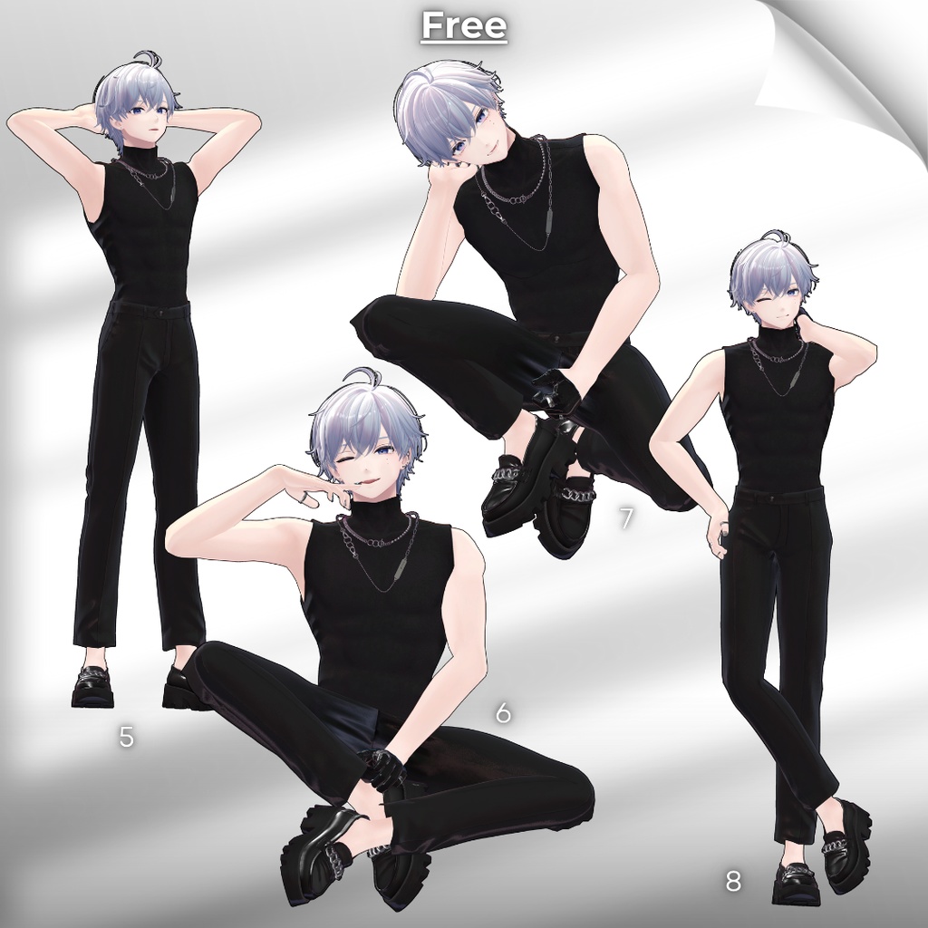 【無料/Free】撮影用ポーズ集 For 狛乃 Vol.2【支援版+5種】