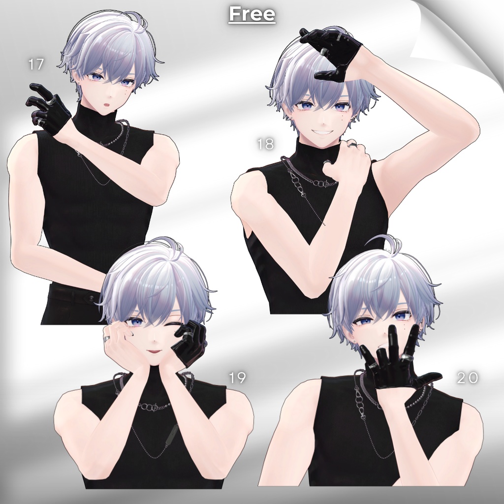 【無料/Free】撮影用ポーズ集 For 狛乃 Vol.2【支援版+5種】