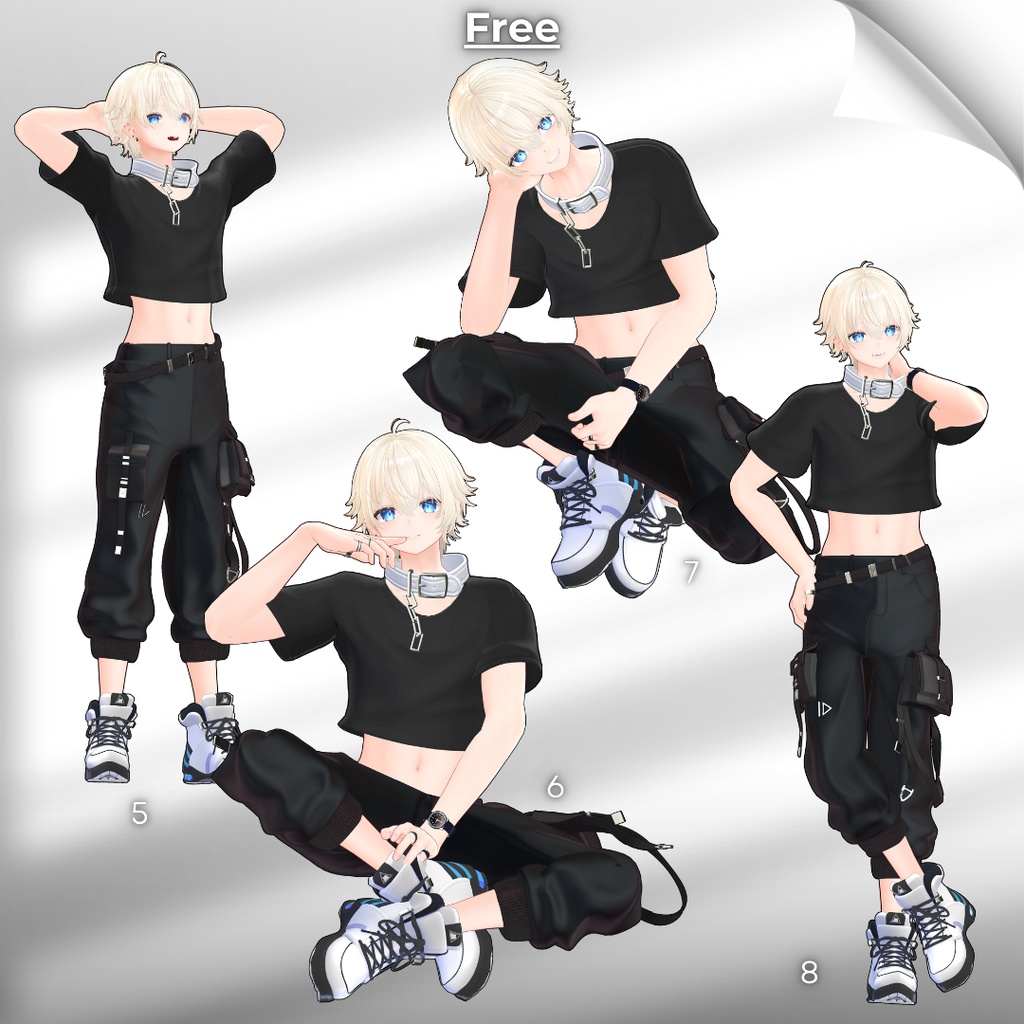 【無料/Free】撮影用ポーズ集 For 彼方 Vol.2【支援版+5種】