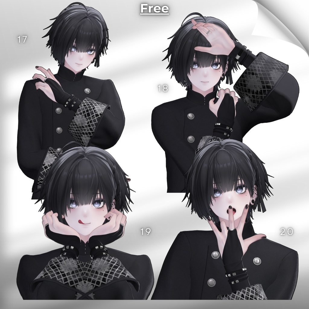 【無料/Free】撮影用ポーズ集 For 泣夜 Vol.2【支援版+5種】