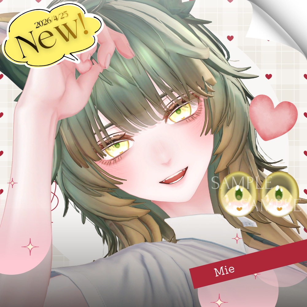 ✨無料版あり✨【13アバター対応】✦Sweet Heart Eyes✦【26Color】