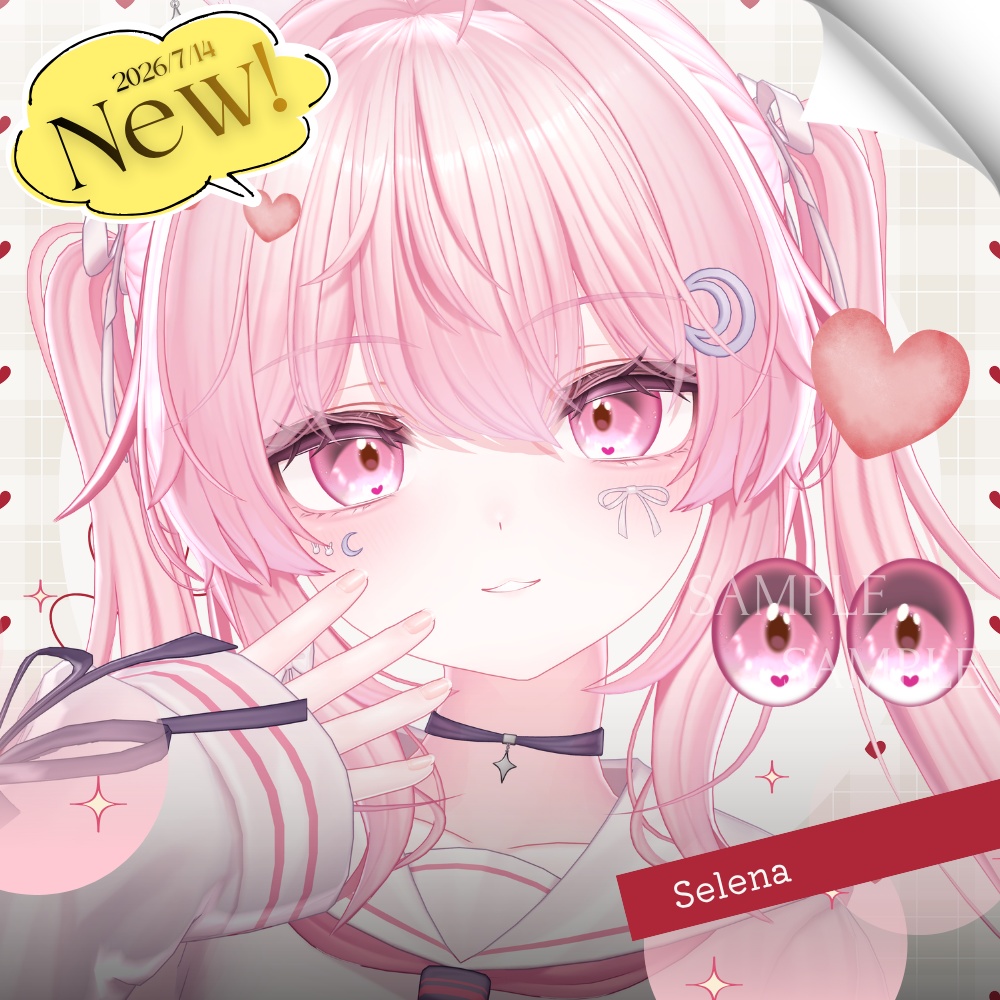 ✨無料版あり✨【14アバター対応】✦Sweet Heart Eyes✦【26Color】