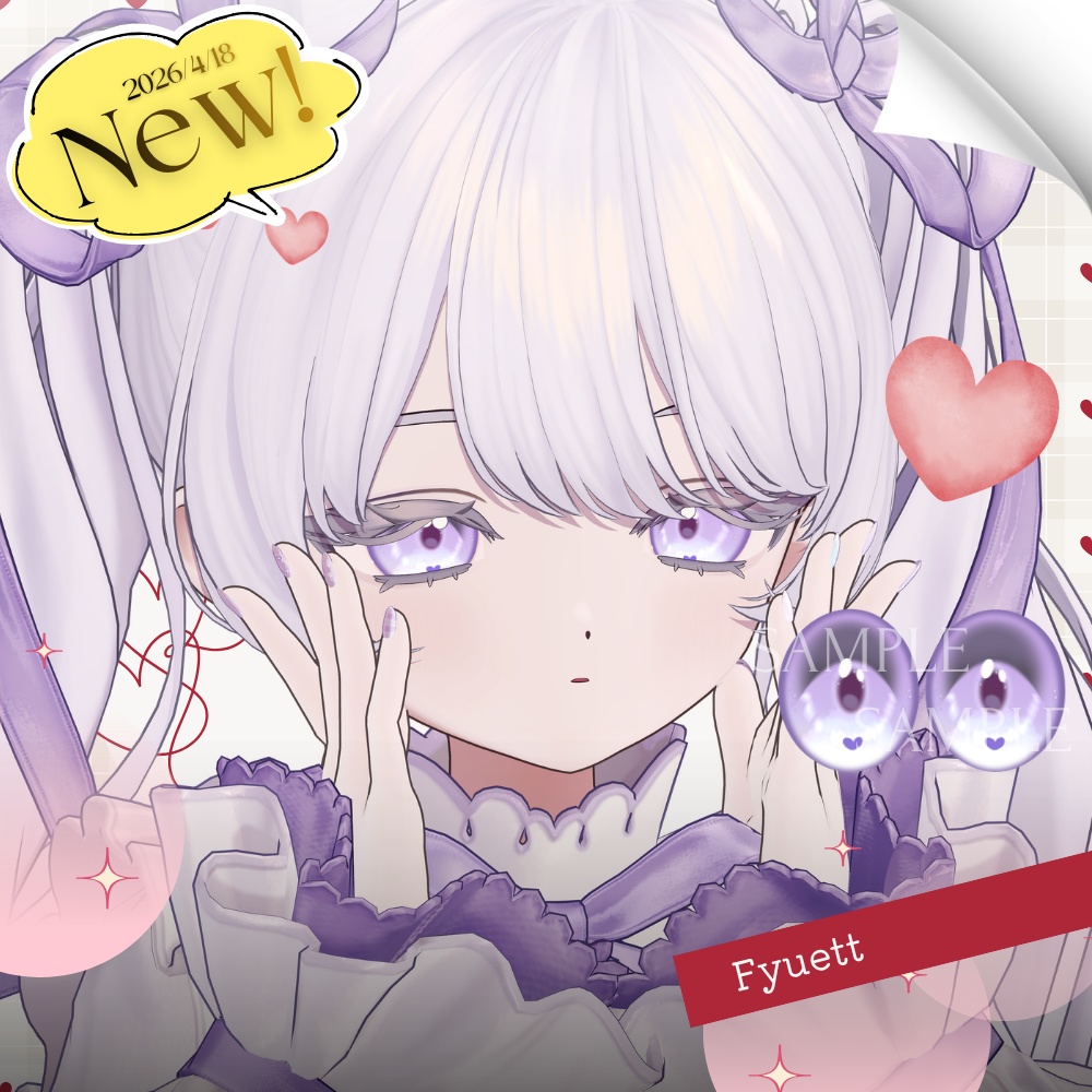 ✨無料版あり✨【13アバター対応】✦Sweet Heart Eyes✦【26Color】