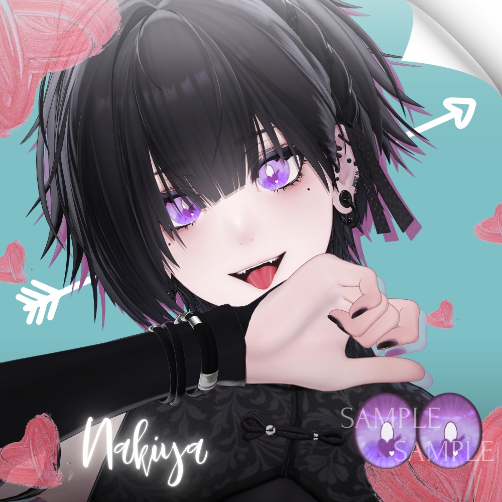 ✨無料版あり✨【11アバター対応】✦Pierced Heart Eyes✦【33Color】