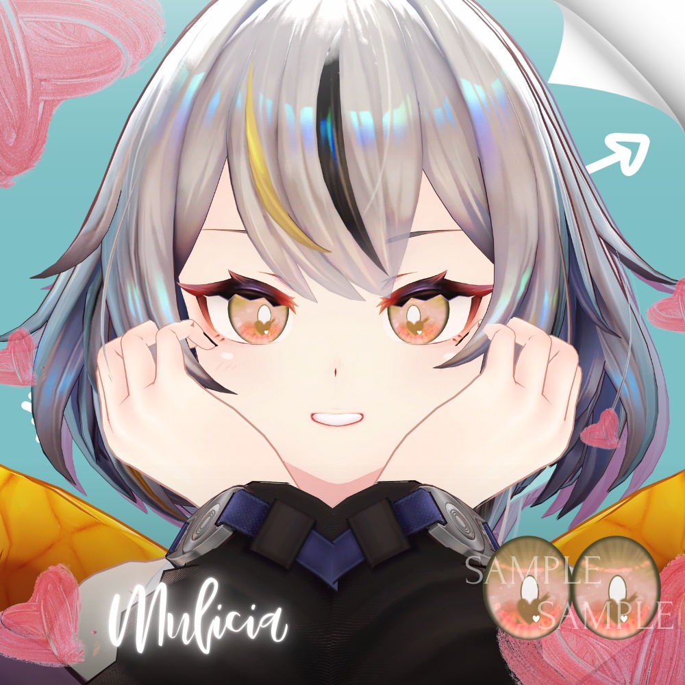 ✨無料版あり✨【11アバター対応】✦Pierced Heart Eyes✦【33Color】