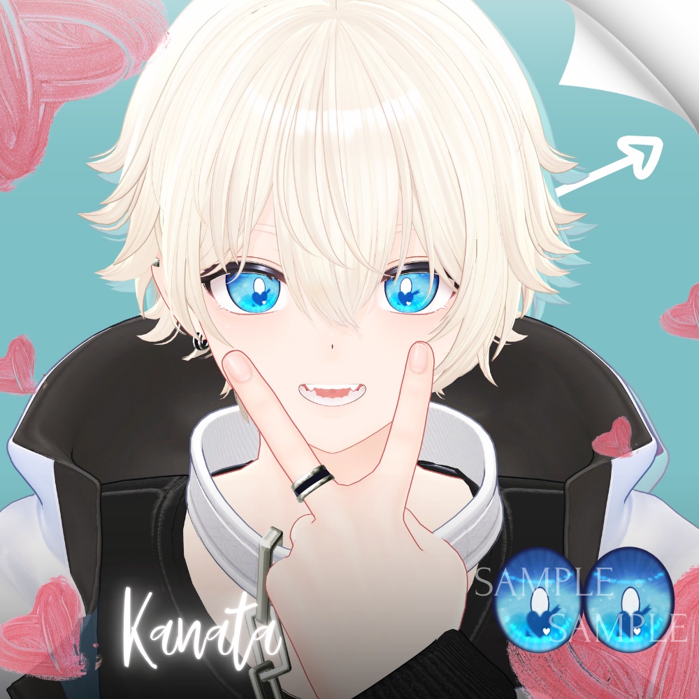 ✨無料版あり✨【11アバター対応】✦Pierced Heart Eyes✦【33Color】