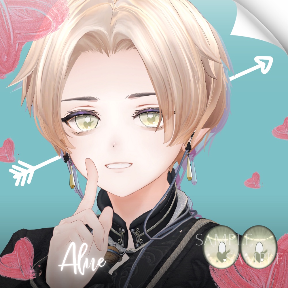 ✨無料版あり✨【11アバター対応】✦Pierced Heart Eyes✦【33Color】