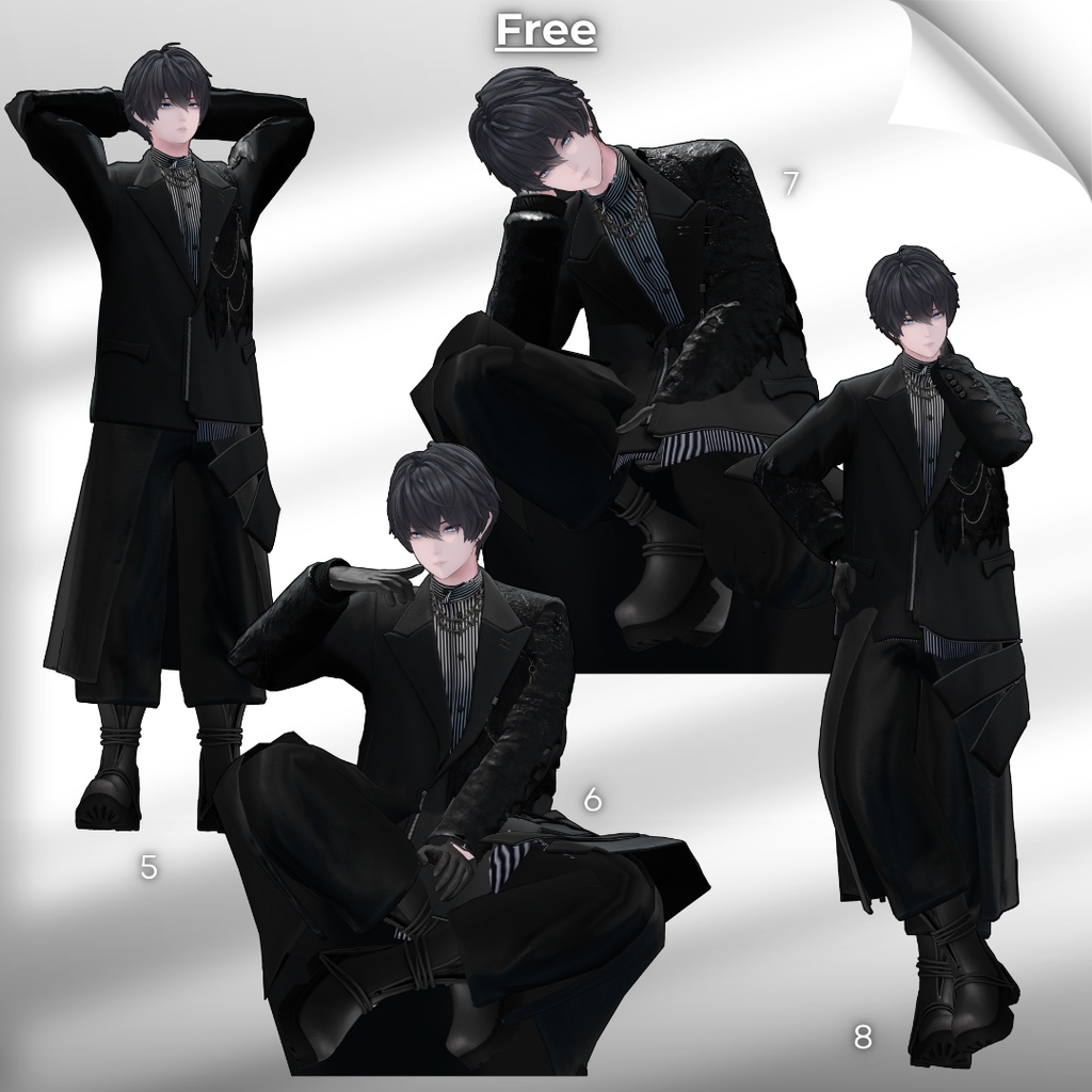 【無料/Free】撮影用ポーズ集 For 獏 Vol.2【支援版+5種】