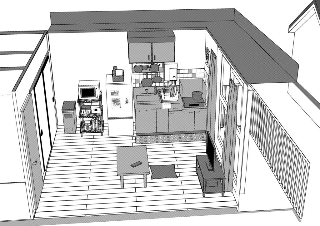 椎名ニキ 部屋 fbxデータ