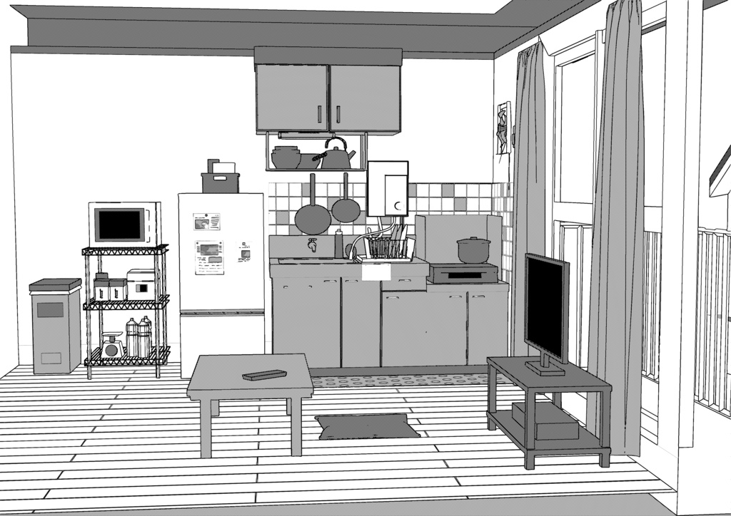 椎名ニキ 部屋 fbxデータ