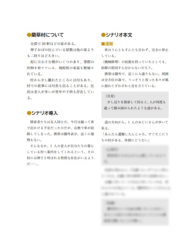 CoCシナリオ『寵愛賛歌』