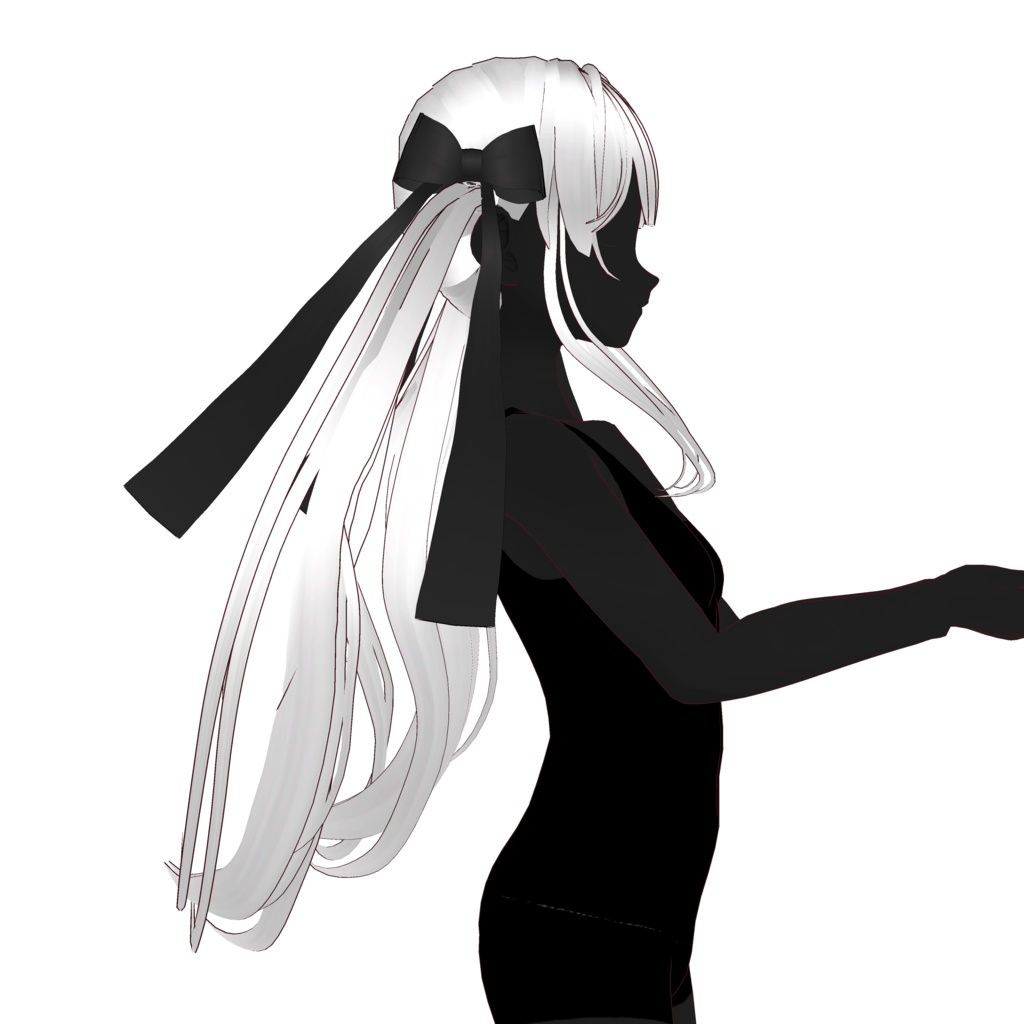 【VRoid】ヘアプリセット/リボンロングツインテール