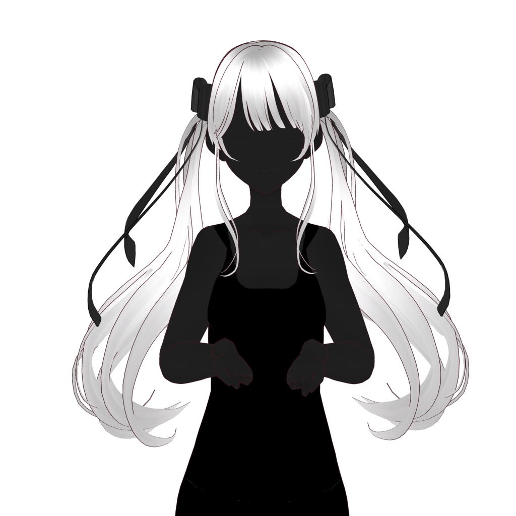 【VRoid】ヘアプリセット/リボンロングツインテール