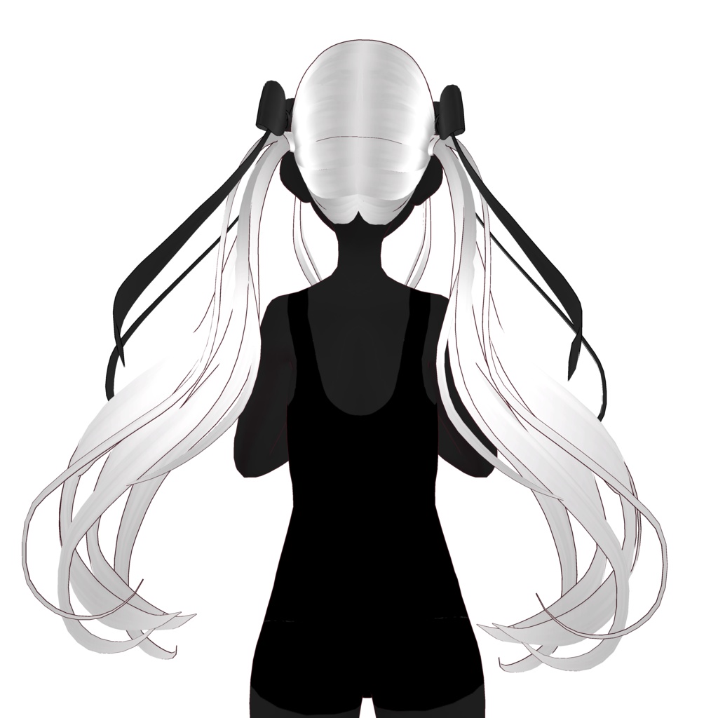 【VRoid】ヘアプリセット/リボンロングツインテール