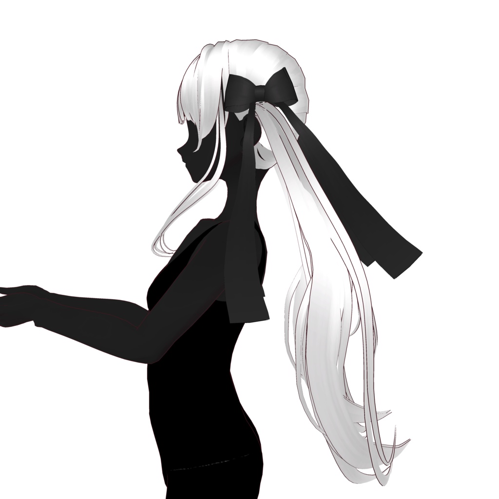 【VRoid】ヘアプリセット/リボンロングツインテール