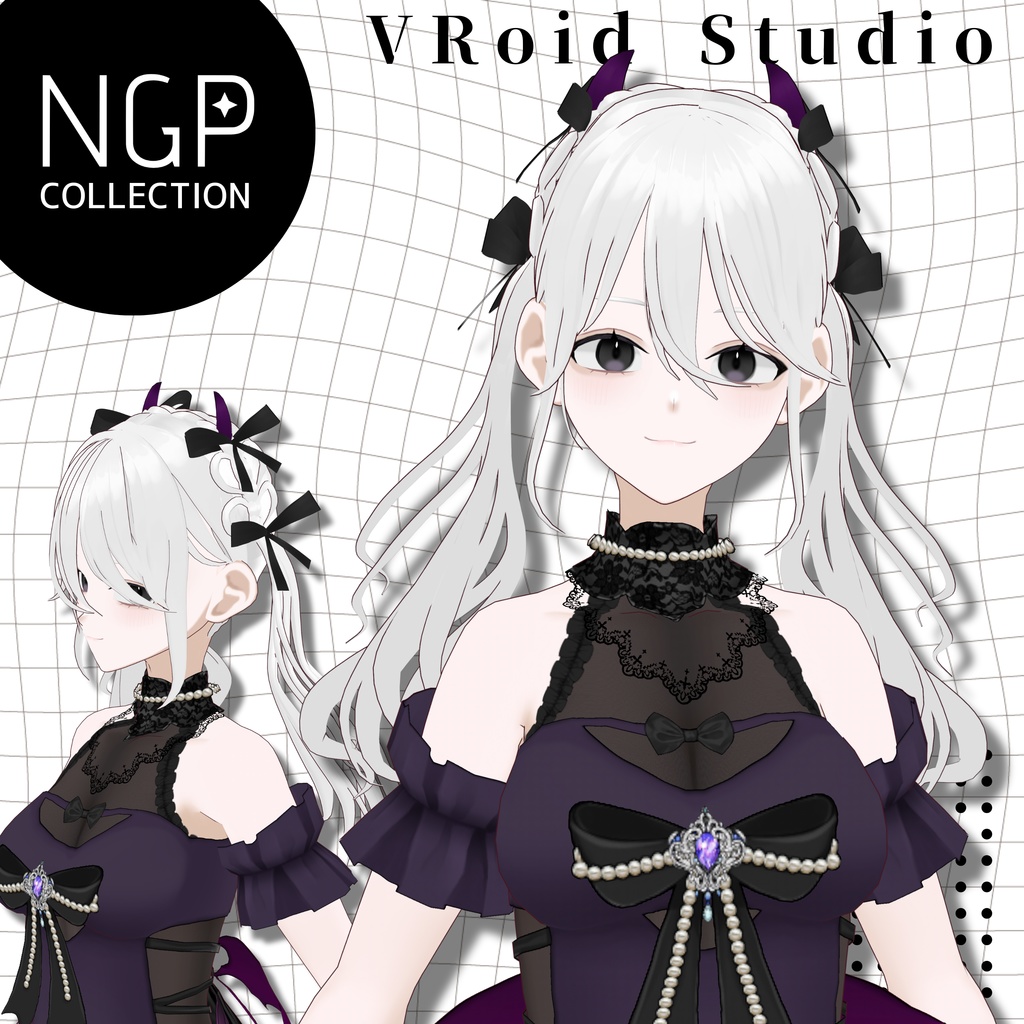 【VRoid】ヘアプリセット／ハートリボンツインテール