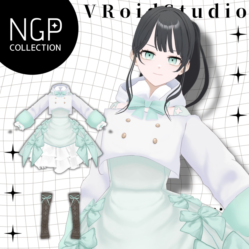【VRoid】衣装／スノーミントコートセット