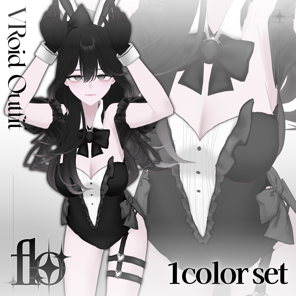 [#VRoid] Black Bunny set
