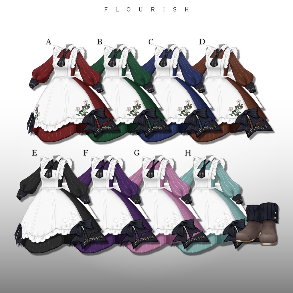 [#VRoid] Apron Dress set - flourish - BOOTH