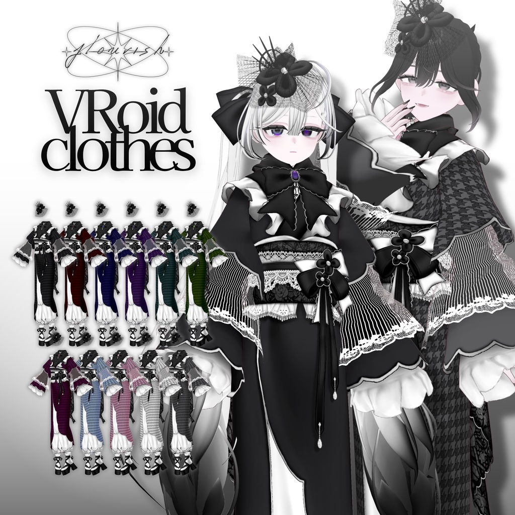 ✨️SALE✨️[#VRoid] Dark romantic kimono set