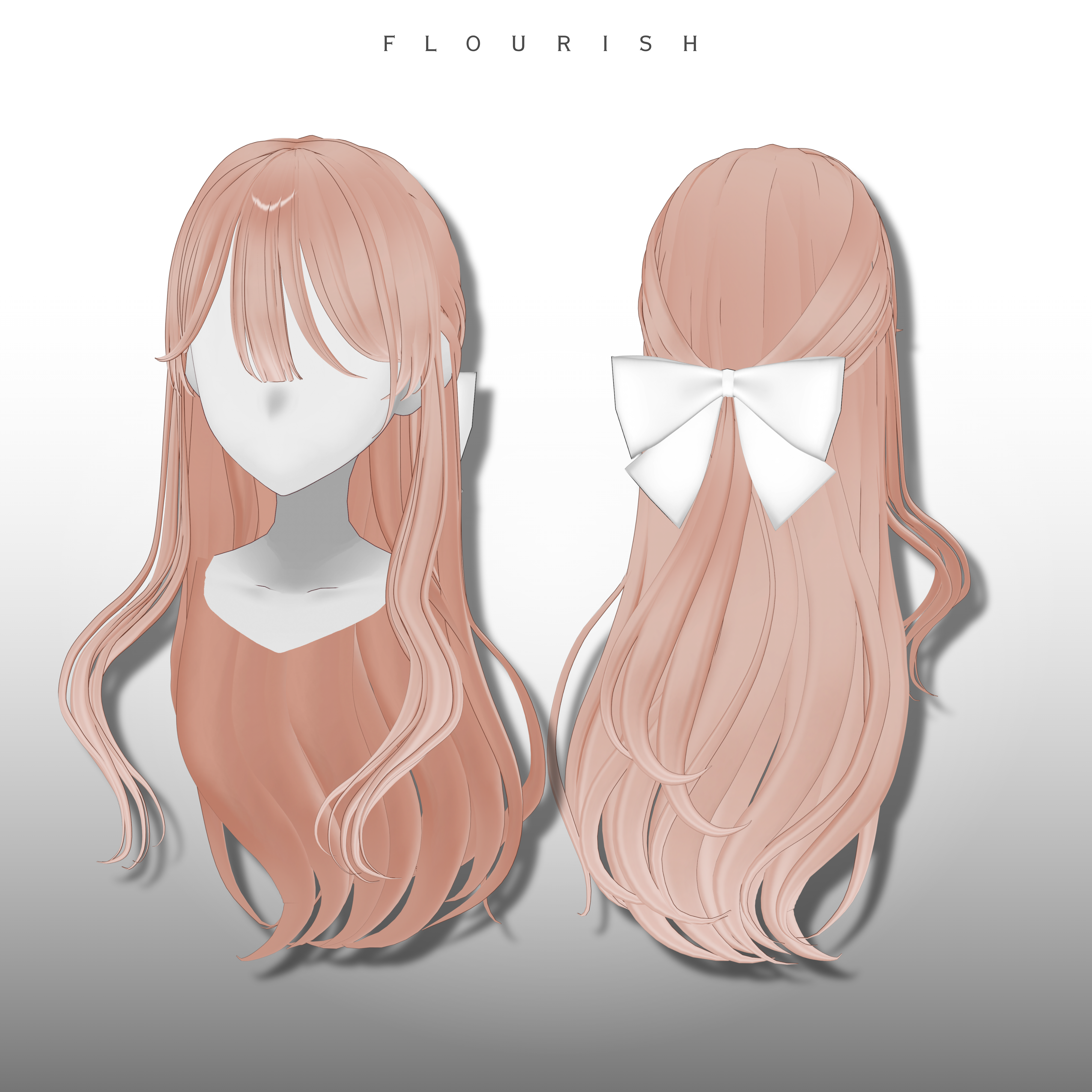 [#VRoid] Silky Ribbon Half up Hair - flourish - BOOTH