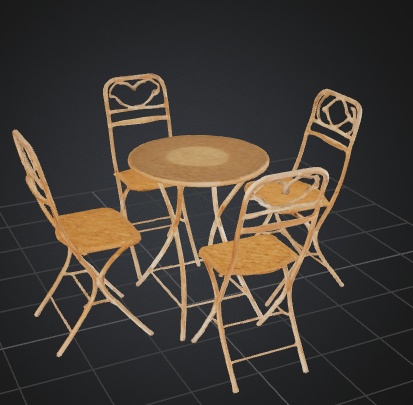 テラス席/家具 3D素材 3Dモデル(.obj)