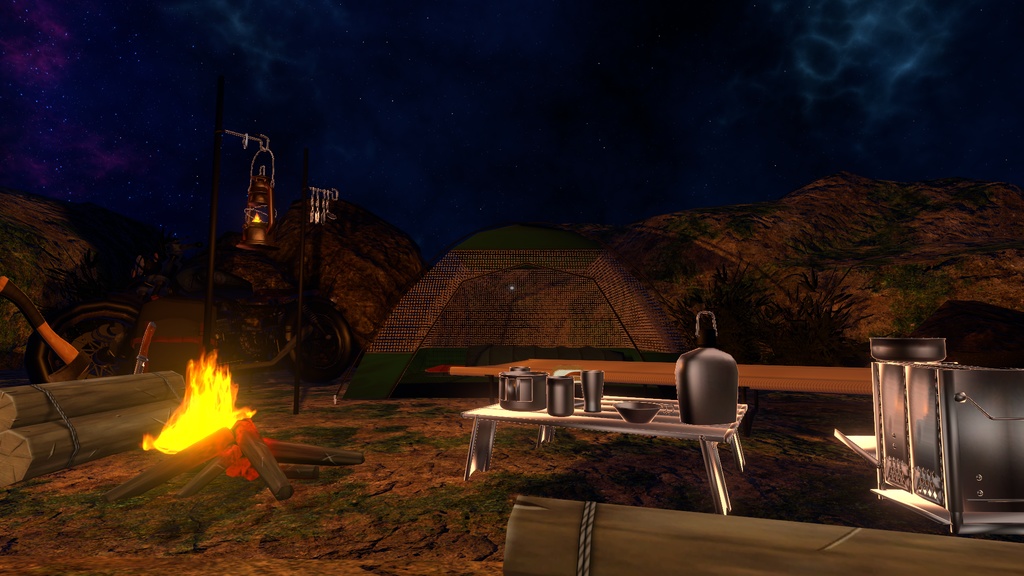 【VRワールドオブジェクト】キャンプグッズセット