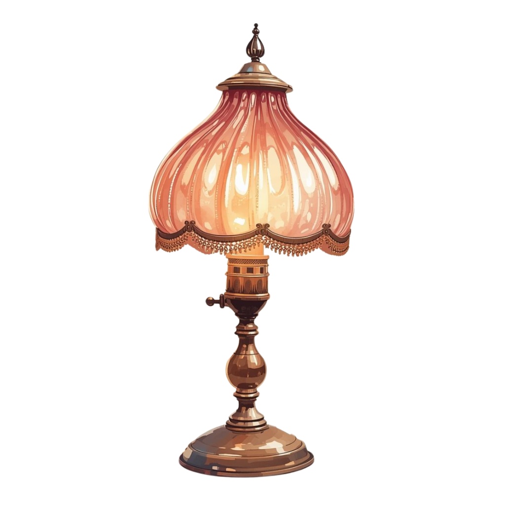 水彩画風 ピンクアンティーク カフェアイテム クリップアートセット(全10種類/PNG)