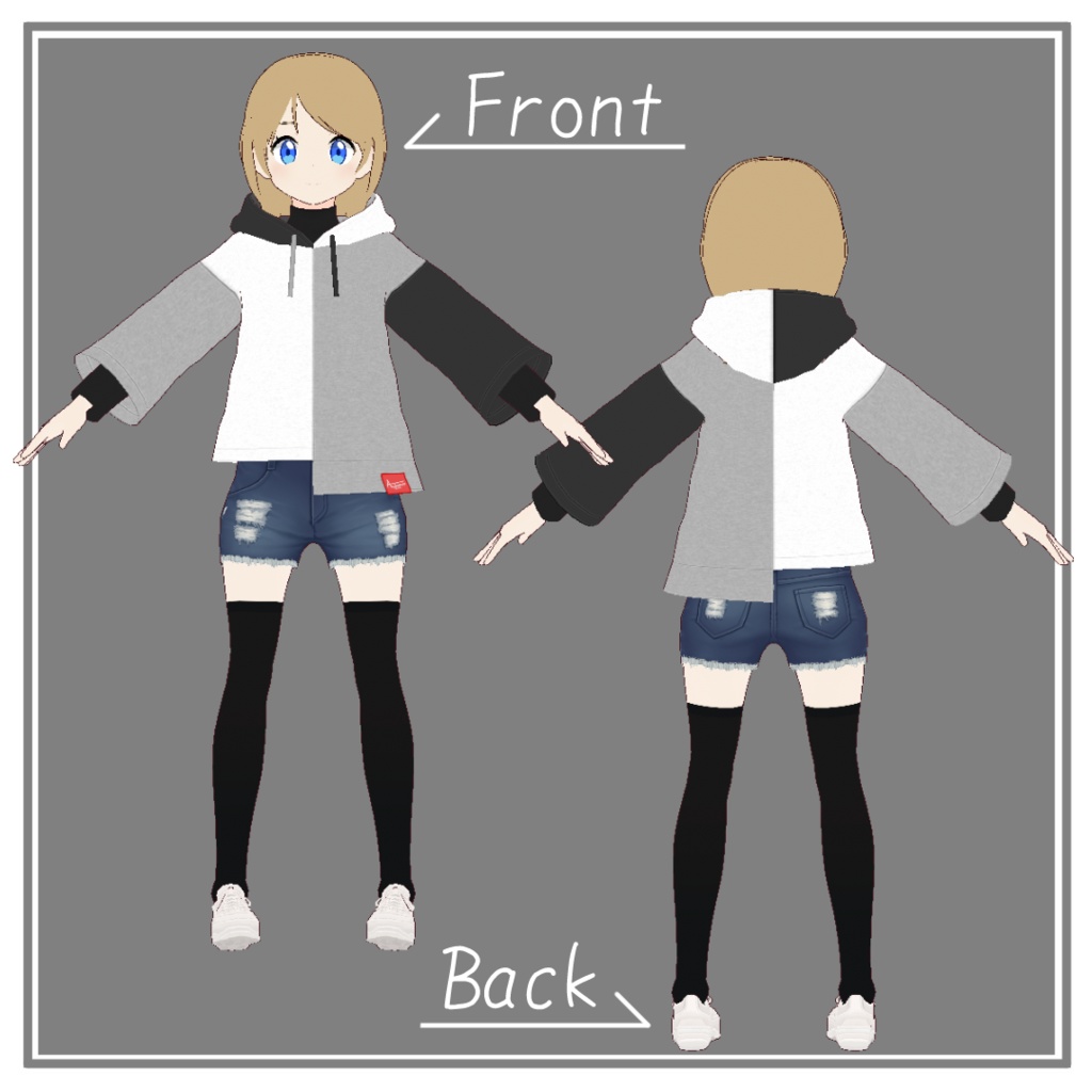 【無料有】アシンメトリーパーカー【VRoid正式版】