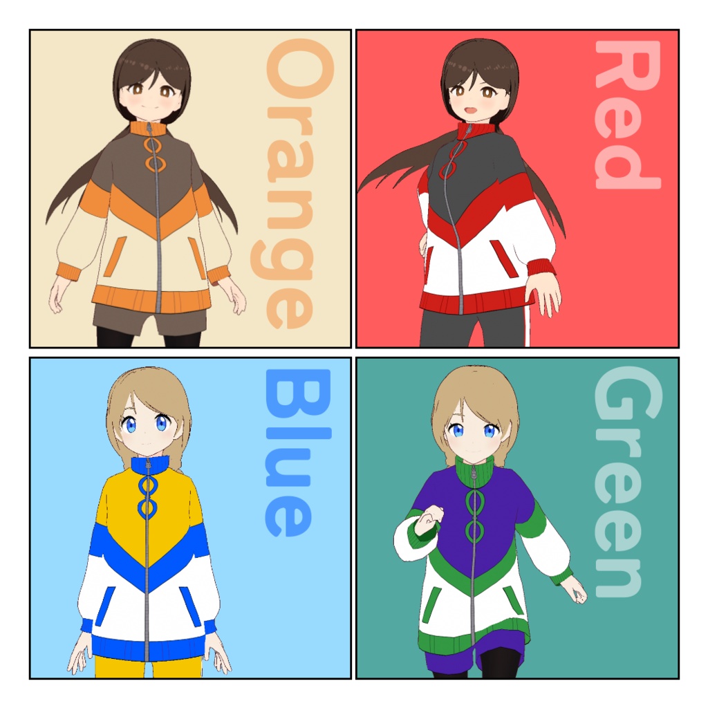 【無料有・上下セット】スポーティージャージ【VRoid正式版】