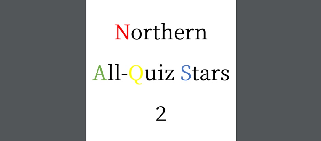 Northern All-Quiz Stars 2