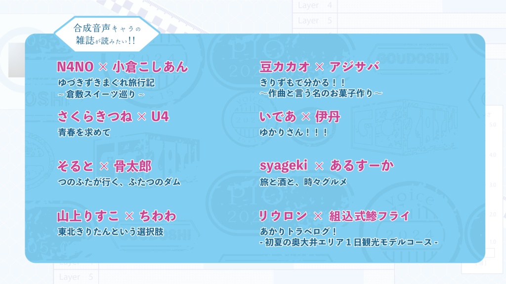 合成音声キャラの雑誌が読みたい!!